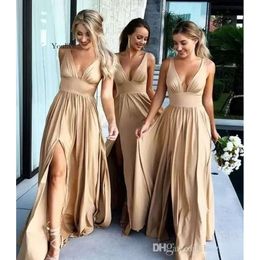 US Stock Babynice666 Champagne Bury Dark Navy Bridesmaid Dresses With Split Two Pieces Long Prom Dress Formal Wedding Guest Evening Gowns Cps3007 0514