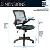 US Stock Commercial Furniture Techni Mobili Chaise de bureau en maille avec accoudoirs rabattables, noir