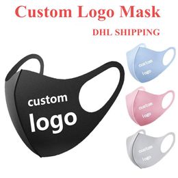 US Stock Custom Logo Party Maskers Gepersonaliseerd Anti Stof Gezichtsmasker voor Cycling Camping Travel Ice Silk Herbruikbare DHL