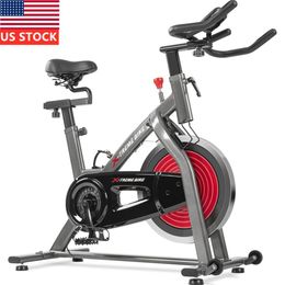 US Stock Indoor Exercise Cycling Bike Verstelbare stationaire LCD-monitor met polssensor voor cardiotraining thuis Belt Drive2770