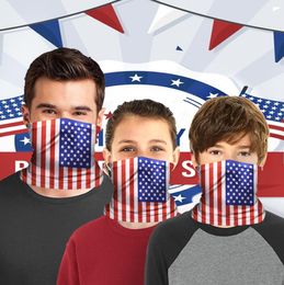 Amerikaanse voorraad, kinderen volwassen Amerikaanse vlaggen fietsen maskers met PM2.5 filter magische sjaal bandana headscarf nek gezicht masker rijden buiten maskers FY7142