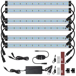 US STOCK Kit d'éclairage d'armoire LED à brancher avec fil 12 V LED sous les armoires d'éclairage à intensité variable avec interrupteur pour comptoir d'étagère de cuisine 30,5 cm 5000 K Blanc lumière du jour