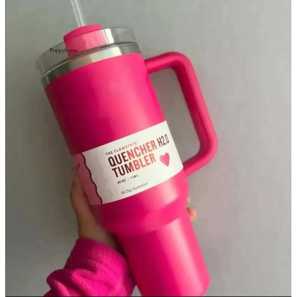 Stock de EE. UU. Edición limitada Cosmo Pink Flamingo 40OZ Aventura de acero inoxidable H2.0 Tumblers Tazas Tazas de San Valentín Día Objetivo Rojo GG0429 0429