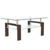 Table basse en verre de rectangle de meubles de salon des USA, tables centrales latérales modernes claires
