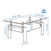 Table basse en verre de rectangle de meubles de salon des USA, tables centrales latérales modernes claires