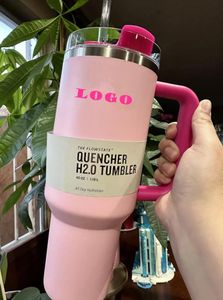 Schip uit de VS winter Roze Rood Vakantie Starbacks H2.0 40OZ Mokken Cosmo Pink Parade Tuimelaars Autokopjes Doel Rode Flamingo Koffie Valentijnsdag Cadeau Sparkle 1:1 Logo GG0222