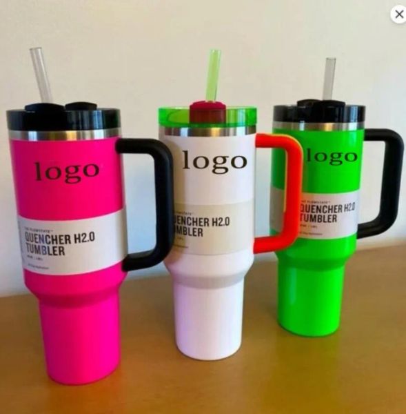 US Stock Neon White Limited Edition Mugs H Winter Pink Cosmo Co Branded Flamingo Gift 40oz Target Red Cups Car gobeaux