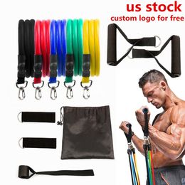 Amerikaanse voorraad Nieuwe 11 stks / set Pull Touw Latex Fitness Oefeningen Resistance Bands Elastische Oefeningen Body Fitness Strength Bestand Bands FY7007