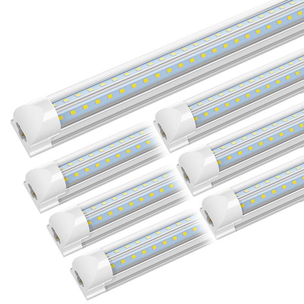 US STOCK T8 intégré 5000K LED Tube lumières 4FT 40W lumière du jour blanc couverture transparente Tubes en forme de V lumière magasin Garage bureau