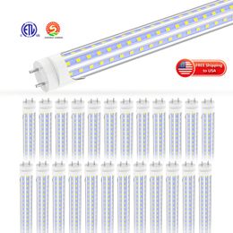 US STOCK T8 LED Tubo Bombillas 4FT 36W 60w 4680Lm 6000K Blanco frío Luz de día Fluorescente Reemplazo Bi Pin G13 Doble extremo para tienda garaje almacén