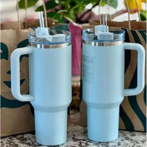 US Stock The extindeur H2.0 Hiver Rose Spring Blue Tobbler 40 oz 4 Hot 7 Cold 20 hs Iced tasses 304 Swig Wine Portable Cupable Flamingo GG0429 0429