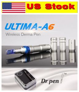 Amerikaanse voorraad! Draadloze Derma Pen Krachtige Ultima A6 Microneedle Dermaroller Dermastamp Meso 12 Needles Dr.Pen Vervangbare Cartridge