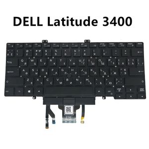 Teclado de retroiluminación de US UA para Dell Latitude 7400 3400 5400 5401 Ucranian Black Pointer Backlight 057T39 57T39 PK132FB2A13 DLM18G7 240418