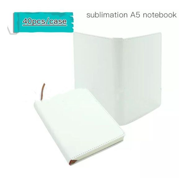 US Warehosue Cuaderno de sublimación en blanco A5 Sublimación Cubierta de cuero PU Cuaderno de superficie suave Impresión de transferencia en caliente Consumibles en blanco DIY