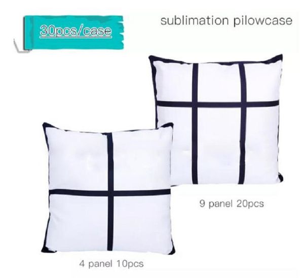 Almacén de EE. UU. Sublimación DIY 9 paneles funda de almohada Funda de almohada de sublimación en blanco Funda de cojín Fundas de almohada para sofá Sin almohada Ins Almacén local