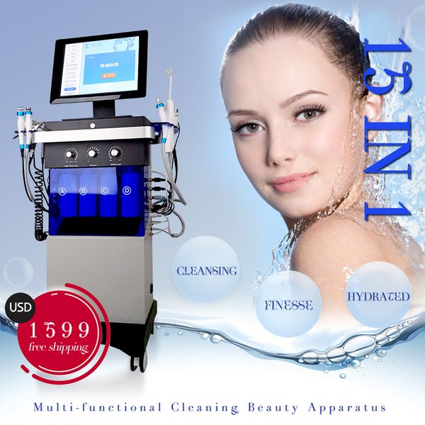 Almacén de EE. UU. Microdermoabrasión Rejuvenecimiento de la piel con diamante Peeling Jet Water Jet Aqua Máquina hidrafacial Máquina de cuidado facial para spa Salon Clinic CE