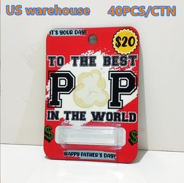 US Warehouse Party Gift Sublimatie Blanco MDF Houten geldzakken PVC Card Cash Pouch Cover Holder Warmteoverdracht Afdrukken Afbeelding DIY Voor Vaderdag Afstuderen Leraar