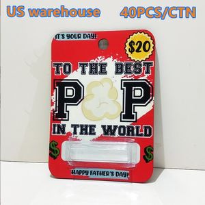 US Warehouse Party Gift Sublimation Blank MDF Sacs d'argent en bois PVC Card Cash Pouch Cover Holder Heat Transfer Printing Image DIY For Father's Day Graduation Teacher