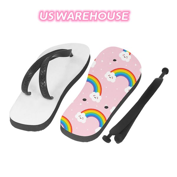 US WAREHOUSE Vente en gros Sublimation tongs transfert de chaleur PE Matériel Pantoufles Assorties Taille Convient Hommes Femmes Enfants par OceanZ11