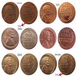 Tête de centime de blé américain, 6 pièces, erreur différente avec un pendentif artisanal décentré, accessoires de copie, pièces de monnaie 305j