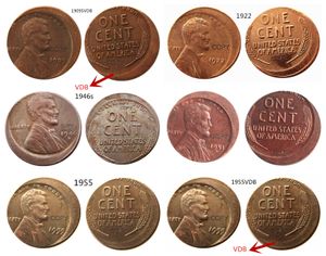 US Wheat Penny Head 6pcs erreur différente avec un pendentif artisanal décentré, pièces de monnaie de copie