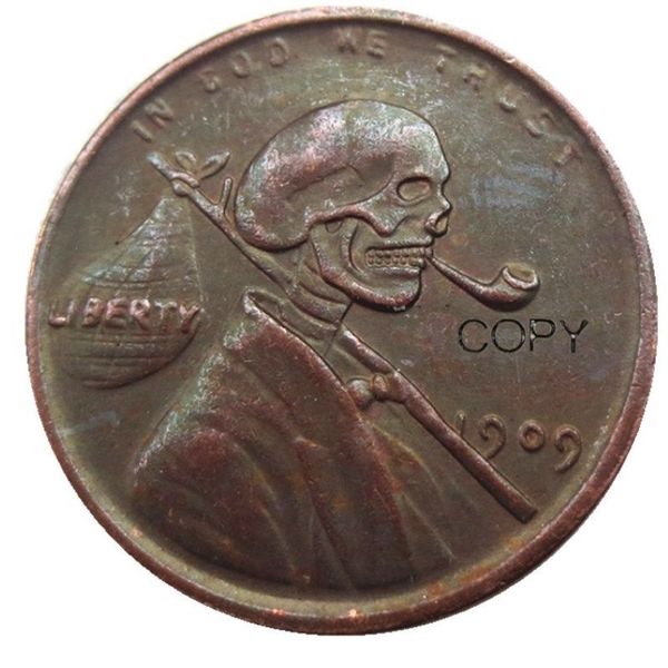 US04 Hobo nickel 1909 Penny face crâne squelette zombie copie pièce pendentif accessoires Coins284G