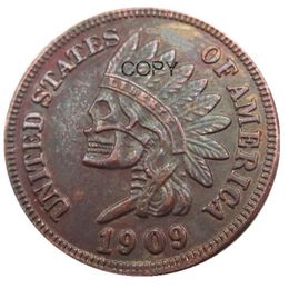 US07 Hobo nickel 1909 Cent indien Penny face crâne squelette zombie copie pièce pendentif accessoires Coins316O
