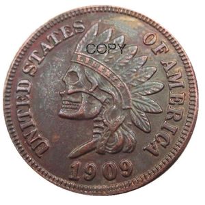 US07 Hobo nikkel 1909 Indian Cent Penny geconfronteerd met schedel skelet zombie Copy Coin Hanger Accessoires Coins180x