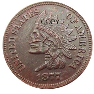 US08 Hobo nickel 1877 Cent indien Penny face crâne squelette zombie copie pièce pendentif accessoires Coins217V