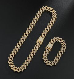 US7 Iced Out 15mm Miami chaîne à maillons cubains 18 20 24 30 collier strass Bling Hip Hop colliers pour hommes femmes bijoux cadeaux T20082317226