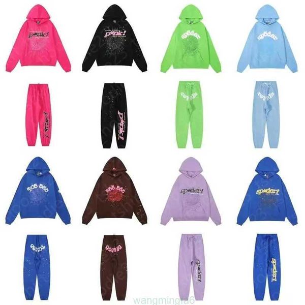 Us8e Hommes et Femmes Sweatshirts Spider Rose Violet Jeune Thug Sp5der Survêtement 555555 Web Jacket Spider 555 Sweat à capuche de haute qualité