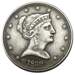 USA 1839 Liberty face à gauche demi-dollar motifs argent plaqué copie pièce