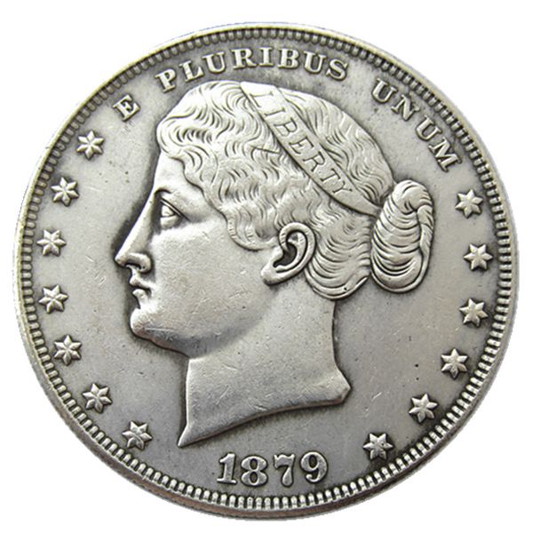 USA 1879 Hair In Burn Dollar Patterns Moneda de copia chapada en plata