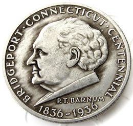USA 1936 Bridgeport Connecticut demi-Dollar artisanat argent plaqué copie pièce de monnaie matrices en métal usine de fabrication 2969698