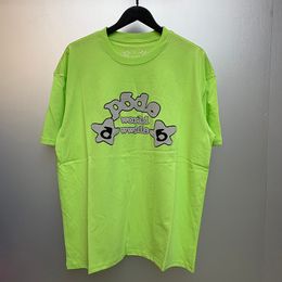 USA 24SS World Number Star Print Tee Tee Tee Skateboard Men T-shirt Women Street Casual Cotton Tshirt 0518