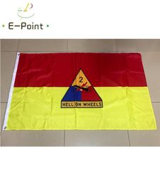 VS 2nd Armored Division Flag 3ft5ft 90150cm Maat Kerstversieringen voor Home Flag Banner Gifts1332777