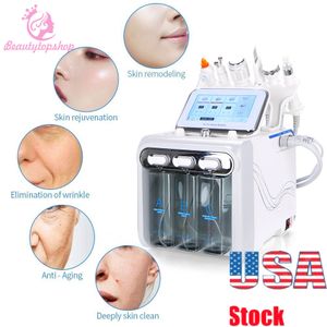 USA 6 en 1 Portable Diamond Microdermabrasion Ultrasonic Cold Hot Hammer Blackhead Removal Machine pour Spa Home Use