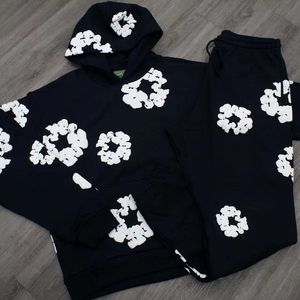 Premium USA Autumn Winter Men Foamy Foamy Puff Puff Switsuit Swinters Sweets Sweins Pantalones con capucha Joggers Traje Hip Hop Hop Casual Flower Unisex Wear 24SS 1214