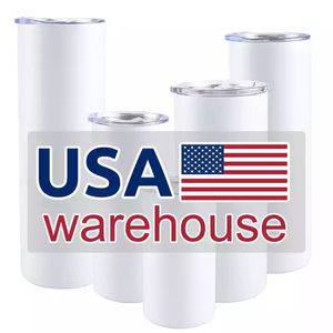 USA CA Warehouse Vaso de impresión por transferencia de calor de acero inoxidable de 20 oz Vasos de sublimación rectos con aislamiento al vacío de 20 oz