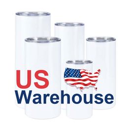 USA CA entrepôt double paroi sublimation ébauches tasses 20 oz maigre sublimation gobelets droits