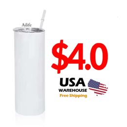 USA CA Warehouse Nuevo listado Promoción 20 oz Sublimación en blanco recto Tumbler 0429