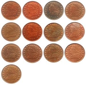 USA Craft Classic Head Half Cents 1809 1836 13Pieces Dates pour Chose 100 Copper Copin Coin Ornements Home Decoration A9245784