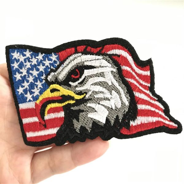 Patchs de drapeau USA Eagles de badges de patch de vêtements de motard brodés avec des appliques célestes drôles de grand aigle stickers255e