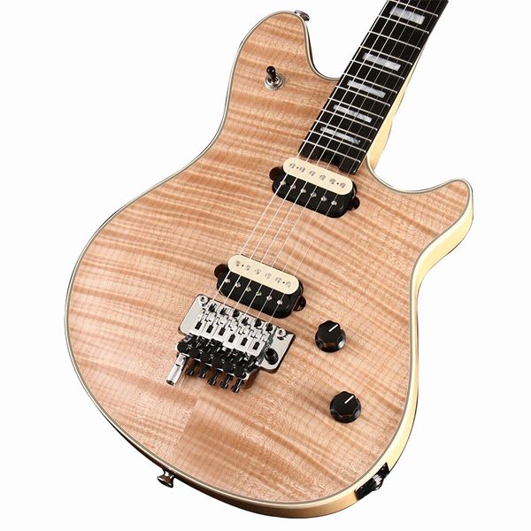 Guitare naturelle USA Ebony Flame Top, identique aux photos des guitares électriques