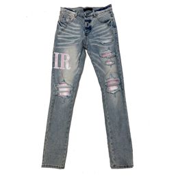 USA Mode Heren Borduren Gescheurde Gaten Denim Broek Ideaal voor Casual Vintage Gewassen Stijlen Jeans Broeken Nieuwe Kleuren 23FW 0105