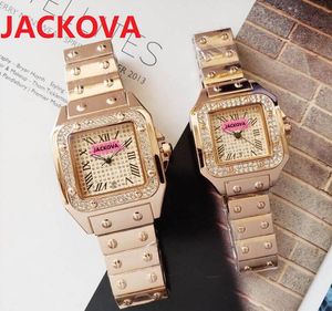 USA mode tendance hommes femme carré montres amant plein diamants anneau cadran étudiant quartz montre-bracelet couple cadeau