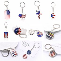 VS Flag Keychain Metal America US Key Chain Trump Keychains Keyring