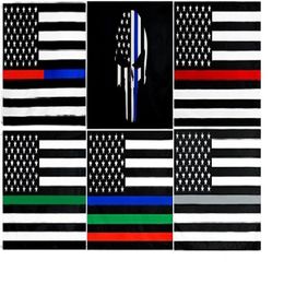 Drapeau des États-Unis LivesMatter œillets en laiton Police honorant l'agent d'application de la loi ensemble mince ligne grise 3'x5' Ft257t