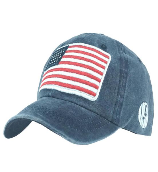 USA Flag Patch denim lavable 6 couleurs Capes de baseball Hat Baseball Ajustement Snapback Men Femmes d'extérieur Sports Cap5597343