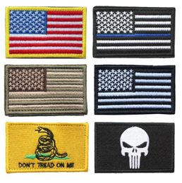 Patches de la bandera de EE. UU. Bundle 100 piezas de la línea de policía de la línea azul delgada americana Don039t Pisada sobre el cráneo Bordado Moral Insignia Patch3545868